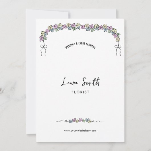 Elegante Floral Chic Bloemist Zakelijke prijslijst (Achterkant)