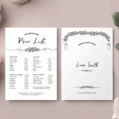 Elegante Floral Chic Bloemist Zakelijke prijslijst