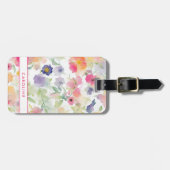 Elegante Floral Chic Stijlvol Girly Bagagelabel (Voorkant horizontaal)