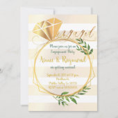 Elegante Floral Chic verlovingsfeest Kaart (Voorkant)