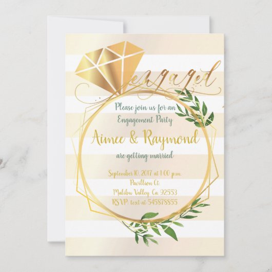 Elegante Floral Chic verlovingsfeest Kaart (Voorkant)