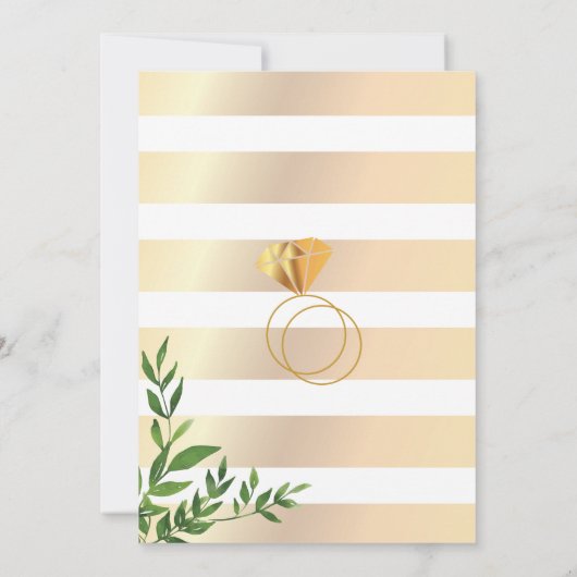 Elegante Floral Chic verlovingsfeest Kaart (Achterkant)