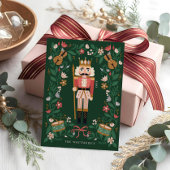 Elegante Floral Christmas Nutcracker Ballet Musica Feestdagenkaart