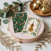 Elegante Floral Christmas Nutcracker Ballet Musica Folie Feestdagenkaart