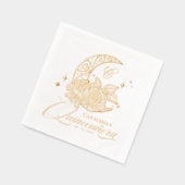 Elegante Floral Crescent Moon Monogram Quinceanera Folie Servetten (Links)