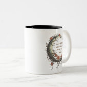 Elegante Floral Crescent Moon Tweekleurige Koffiemok (Voorkant rechts)