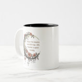 Elegante Floral Crescent Moon Tweekleurige Koffiemok (Voorkant links)