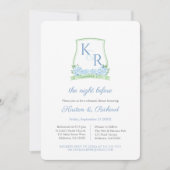 Elegante Floral Crest bruiloft repetitie Kaart (Voorkant)