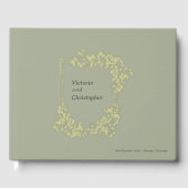 Elegante Floral Crest Classic Botanische bruiloft Gastenboek (Voorkant)