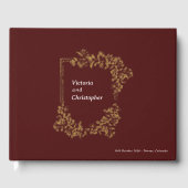 Elegante Floral Crest Classic Botanische bruiloft Gastenboek (Voorkant)