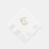 Elegante Floral Crest Monogram Bruiloft Servet (Hoek)