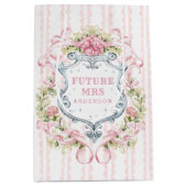 Elegante Floral Crest | toekomstige mevrouw Medium Cadeauzakje (Voorkant)