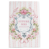 Elegante Floral Crest | toekomstige mevrouw Medium Cadeauzakje (Achterkant)