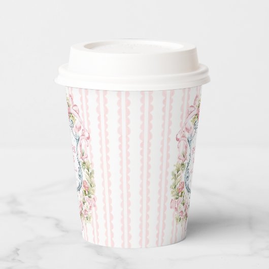 Elegante Floral Crest | toekomstige mevrouw Papieren Bekers (Links)