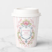 Elegante Floral Crest | toekomstige mevrouw Papieren Bekers (Achterkant)