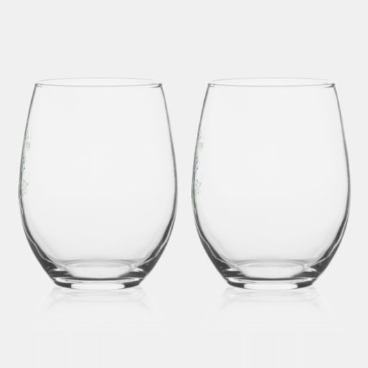 Elegante Floral Crest Wedding Drinkware Set Wijnglas Zonder Voet (Links)