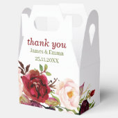 Elegante Floral Custom Bruiloft Bedankdoosjes (Geopend)