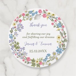 Elegante Floral Custom Bruiloft Bedankjes Labels