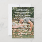 Elegante Floral Custom Foto Bruiloft Bedankkaart (Achterkant)