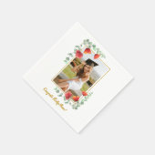 Elegante Floral Custom Photo Afstuderen servetten (Hoek)