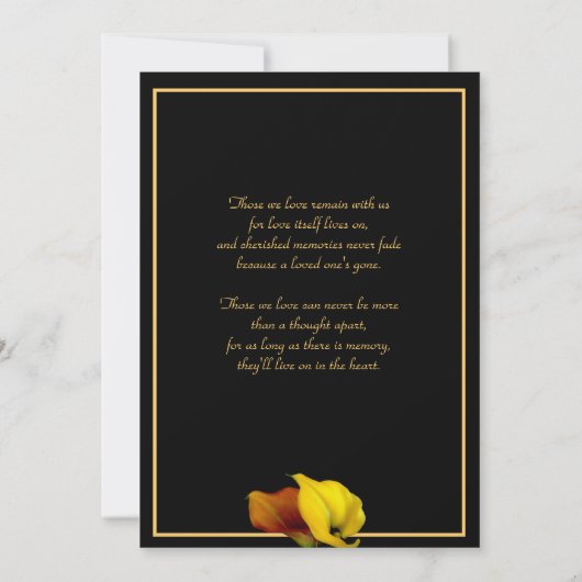 Elegante Floral Custom Photo Memorial Service Kaart (Achterkant)