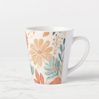 Elegante Floral Design Cup Latte Mok