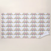 Elegante Floral Design Zachte Strandhanddoek voor Strandlaken (Voorkant)