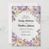 Elegante Floral Designer Huwelijksuitnodiging Kaart (Voorkant)