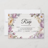 Elegante Floral Designer RSVP-kaarten RSVP Kaartje (Voorkant)