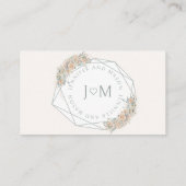Elegante Floral Diamond Beige Wedding Place Cards Plaatskaartje (Achterkant)