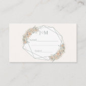 Elegante Floral Diamond Beige Wedding Place Cards Plaatskaartje (Voorkant)