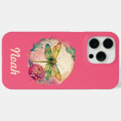 Elegante Floral Dragonfly w / aangepaste naam Case-Mate iPhone Case (Achterkant (horizontaal))