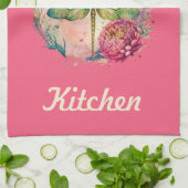 Elegante Floral Dragonfly w / aangepaste naam Theedoek (Gevouwen)