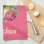 Elegante Floral Dragonfly w / aangepaste naam Theedoek (Quarter Fold)