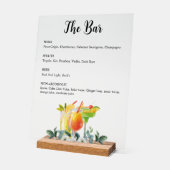 Elegante Floral Drink Bar Menu Acryl bord (Hoek)