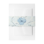 Elegante Floral Dusty Blue Botanical Spring Weddin Uitnodigingen Wikkel (Voorkant Voorbeeld)