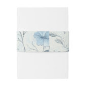 Elegante Floral Dusty Blue Botanical Spring Weddin Uitnodigingen Wikkel (Achterkant Voorbeeld)