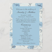 Elegante Floral Dusty Blue Country Garden Wedding Programmakaart (Voorkant)