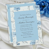 Elegante Floral Dusty Blue Country Garden Wedding Uitnodiging Briefkaart