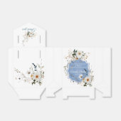 Elegante Floral Dusty Blue doop Bedankdoosjes (Uitgevouwen)