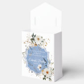 Elegante Floral Dusty Blue doop Bedankdoosjes (Geopend)