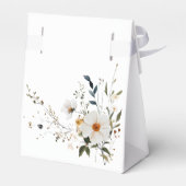 Elegante Floral Dusty Blue doop Bedankdoosjes (Achterkant)