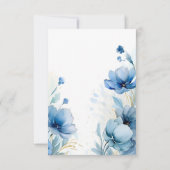 Elegante Floral Dusty Blue doop Bedankkaart (Achterkant)