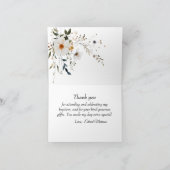 Elegante Floral Dusty Blue doop Bedankkaart (Binnen)