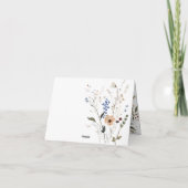 Elegante Floral Dusty Blue doop Bedankkaart (Achterkant)