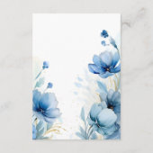 Elegante Floral Dusty Blue doop Informatiekaartje (Achterkant)