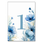 Elegante Floral Dusty Blue doop Kaart (Achterkant)