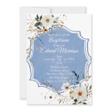 Elegante Floral Dusty Blue doop