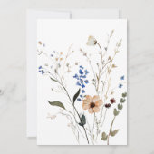 Elegante Floral Dusty Blue doop Kaart (Achterkant)