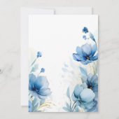 Elegante Floral Dusty Blue doop Kaart (Achterkant)